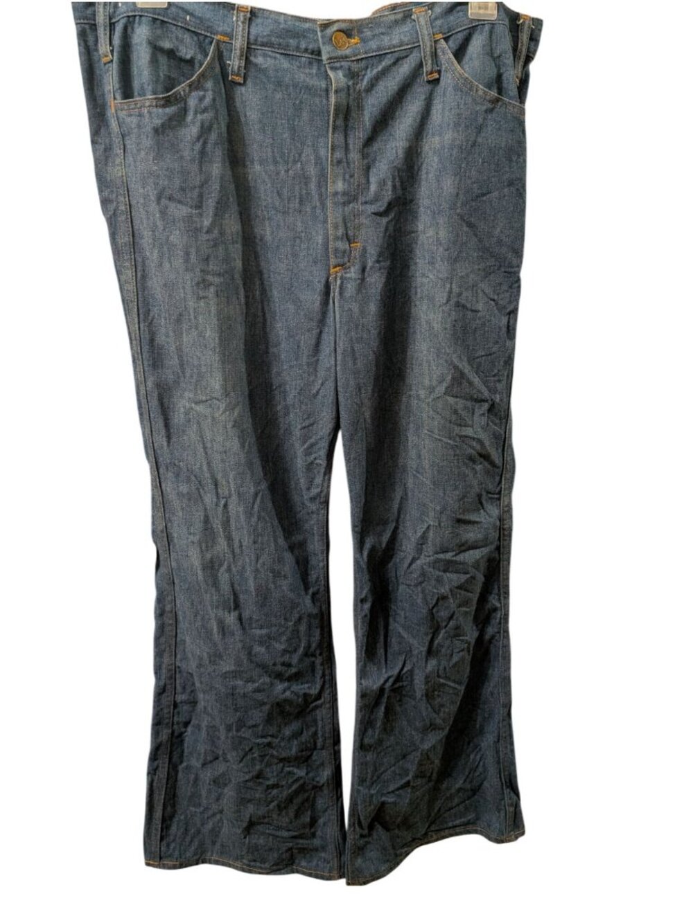 Lee Mens Bell Bottom Flares Denim Jeans Size 38x30 Made In USA Vintage 1970s